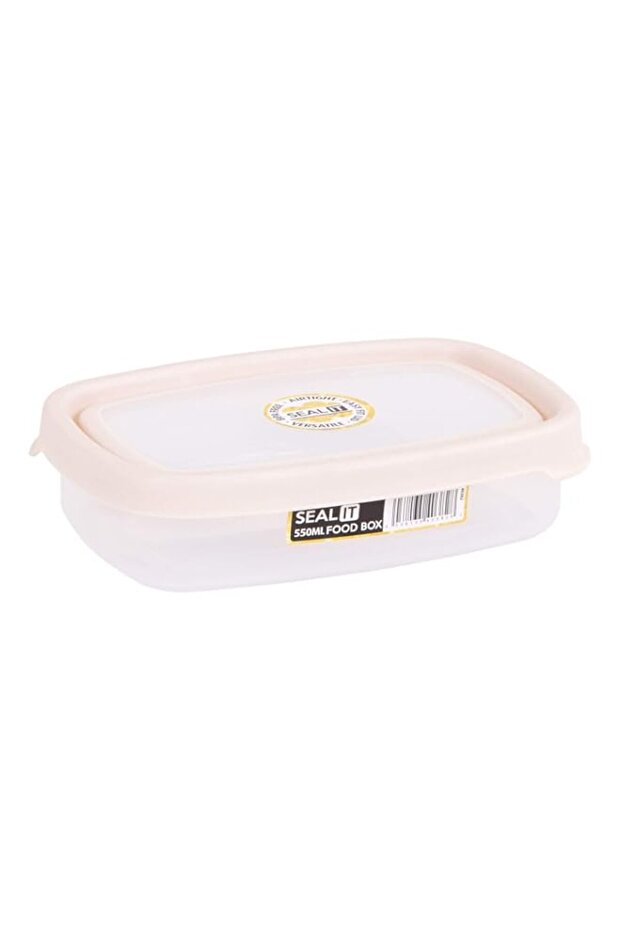 Wham Seal It Rectangular Food Box, Cream - 550 Ml - Clear/Cream