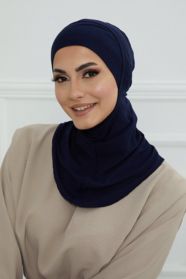 قبعة كاملة تغطي الرقبة والرأس - كحلي - 1