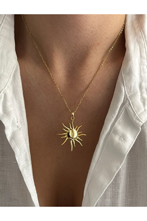 Çelik Güneş Kolye - 2