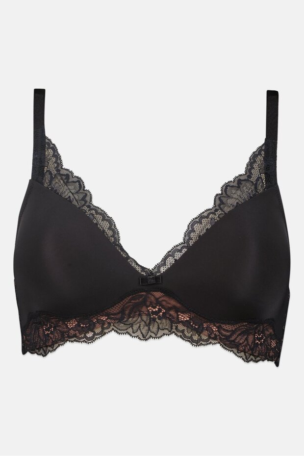 حمالة صدر نسائية مبطنة بدون سلك، لون أسود - 1