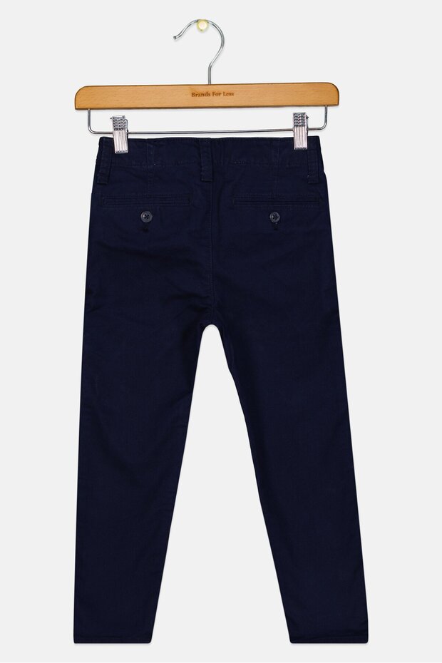 Kids Boy Solid Chino Pants, Navy - 2