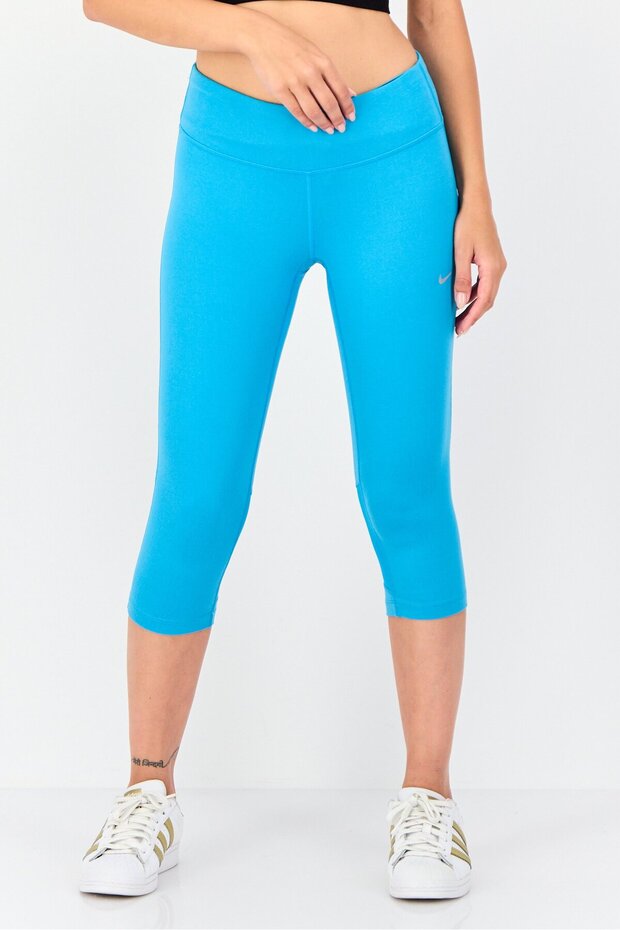 Women Tight Fit Brand Logo Training Leggings, Blue