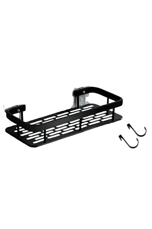 1 pcs rack No-Drill Wall-Mounted Shower Rack - Large Capacity Floating Shelf Organizer with Multiple Compartments, Durable Plastic Space-Saving Bathroom & Kitchen Storage for Toiletries, Cosmetics