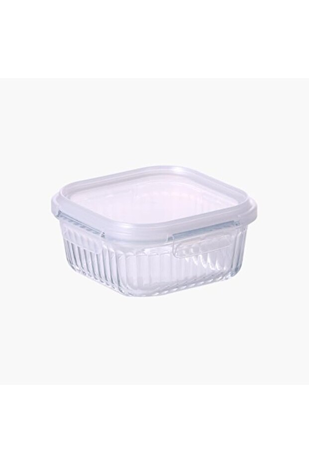 Neoflam Wave Lock Square Glass Food Container with Lid, 800 ml Capacity