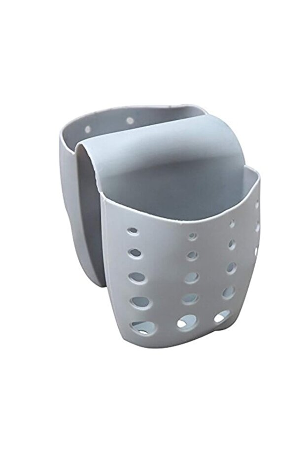 Sponge Sink Holder, Hanging Silicone Kitchen Gadget Storage Organizer, Baskets Drain Bag Grey