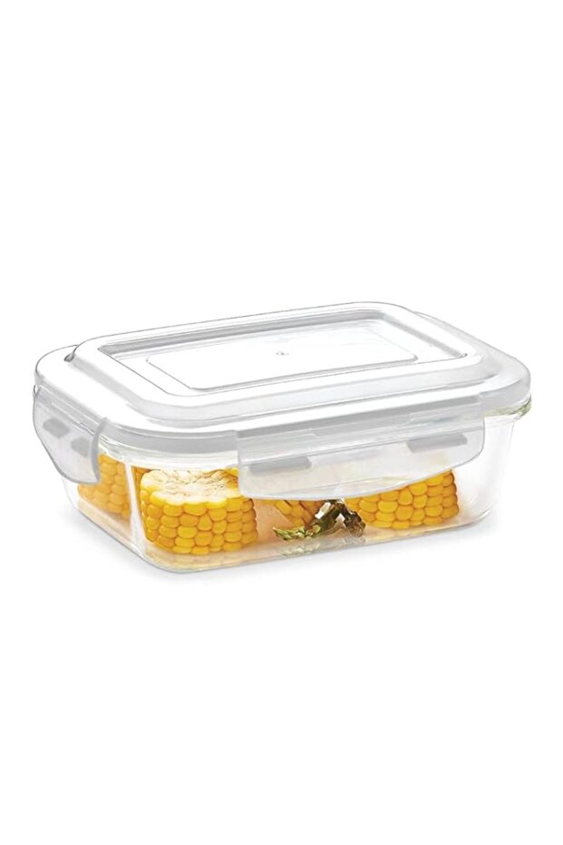 BOROSIL KLIP-N-STORE RECTANGULAR GLASS STORAGE CONTAINER WITH AIR TIGHT LID FOOD STORAGE CONTAINER MICROWAVE SAFE CONTAINER 1.04 LTR