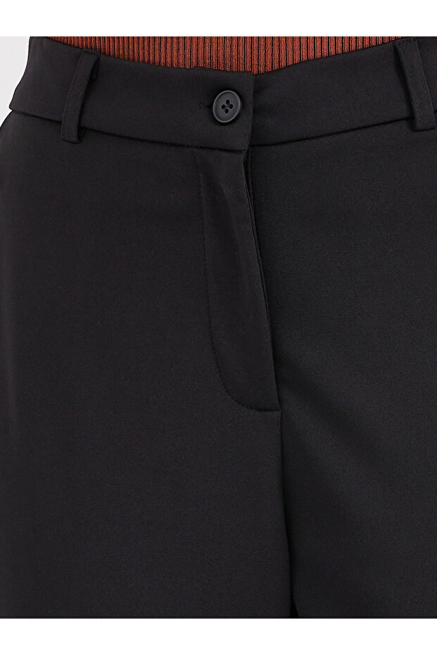 Solid Flat Front Flared Pants - 3