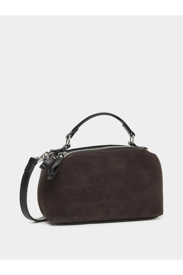 حقيبة يد صلبة بسحاب للإغلاق - 1