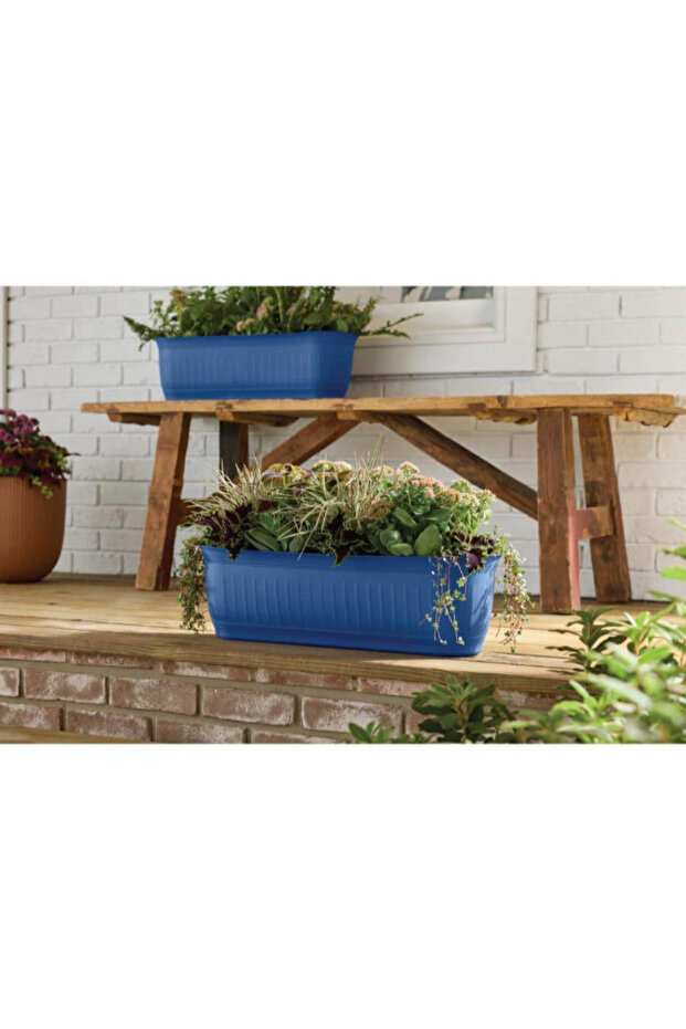وعاء نباتات بلاستيكي مستطيل الشكل من إليانور، مقاس 24 بوصة - 4