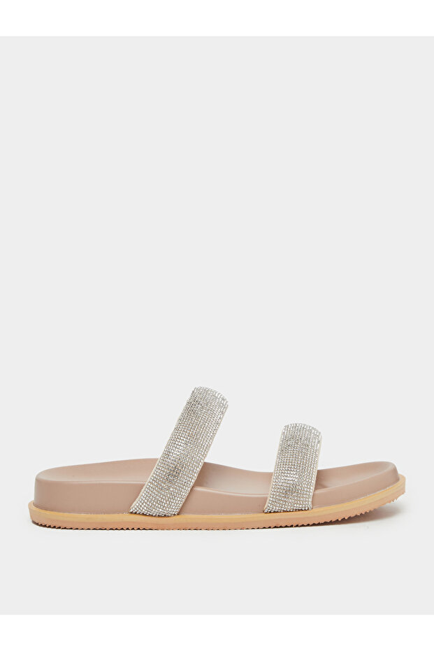 Embellished Glitter Slip on Sandals