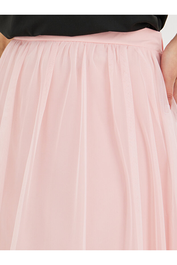 تنورة ميدي من الشيفون سادة بتصميم حرف A - 3