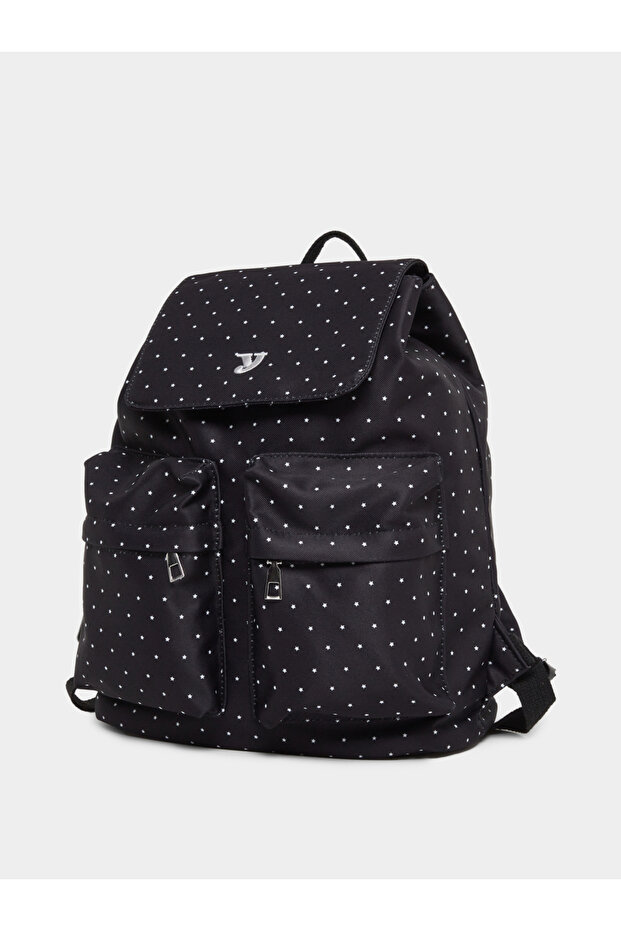 حقيبة ظهر مطبوعة بنجوم مع جيوب - 1