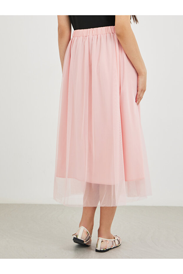 تنورة ميدي من الشيفون سادة بتصميم حرف A - 4