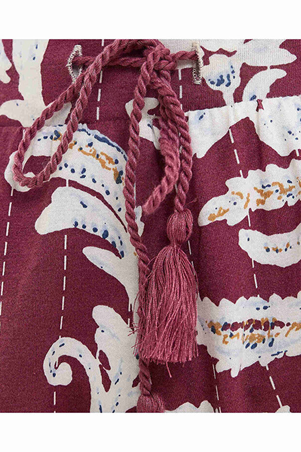 Patterned Lounge Pants with Drawstring Waist - 5