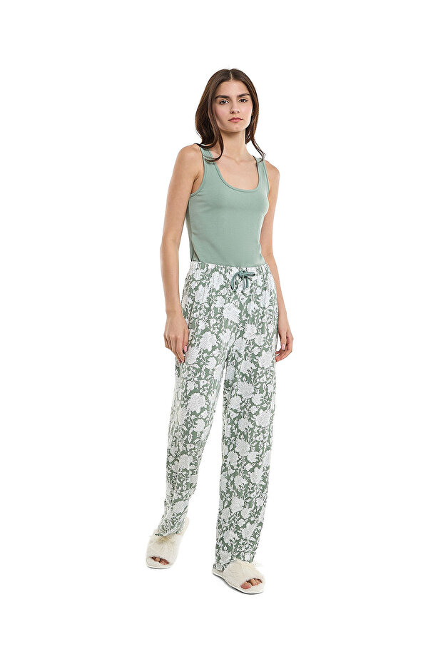 Patterned Lounge Pants with Drawstring Waist