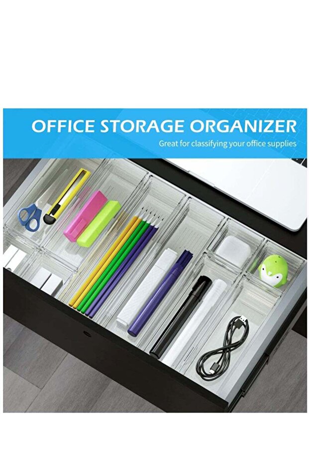 10Pcs Desktop Storage box,Stackable Design,Safe ，Non-toxic,divider trays，Multiple Sizes - 6
