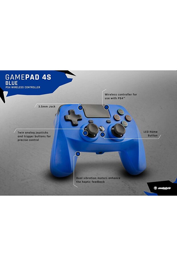 GAMEPAD 4S - أزرق - وحدة تحكم لاسلكية بلوتوث لجهاز PlayStation 4 - 3
