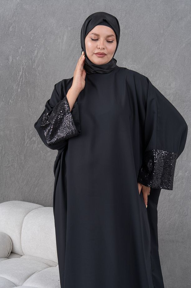 kollar pulpayet detaylı ferace abaya - 7