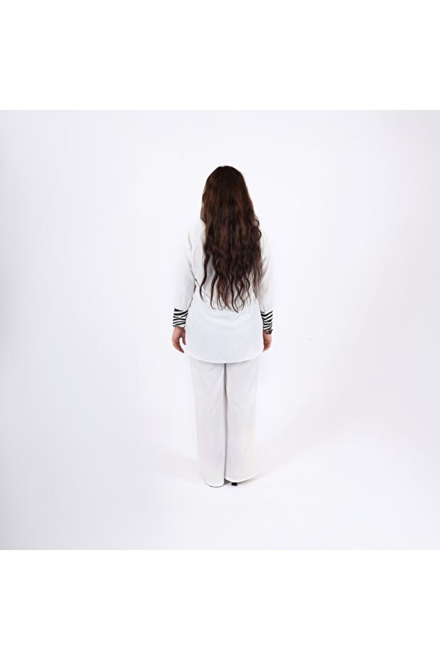 – Solid color Co-Ord Set with Printed Shirt & Solid Pants. - 4