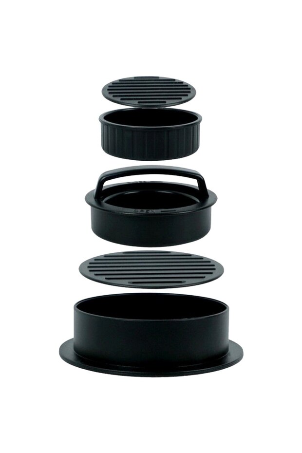 Double Hamburger Press 2-in-1, With Handle, Easy to Clean, ABS Material, Includes 100 Baking Sheets, - 5