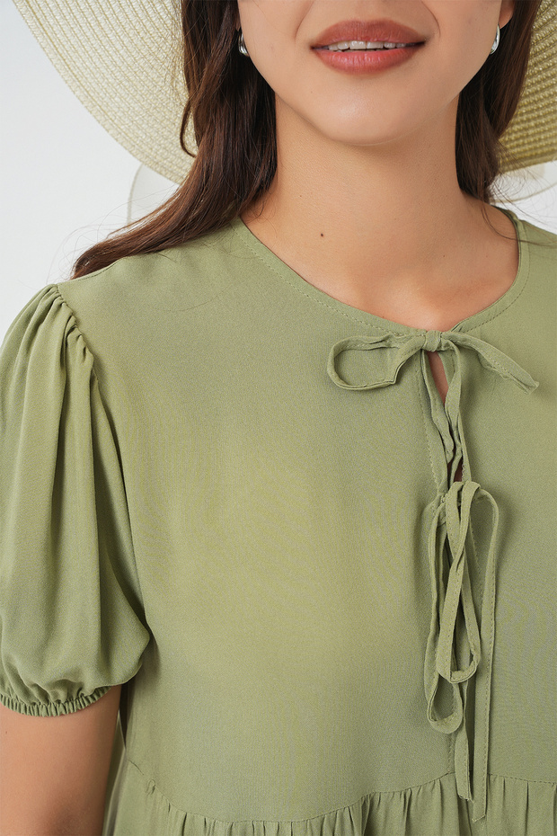 Kadın Bağcıklı Midi Elbise 2575 - C. Çağla - 5