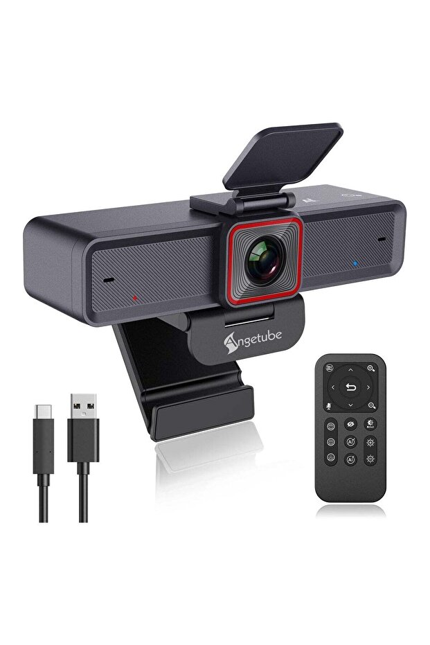 Angetube 4K AI Webcam: AI-Tracking Web Camera Dual AI Noise-Cancelling Microphones - HDR-Enabled, US - 1