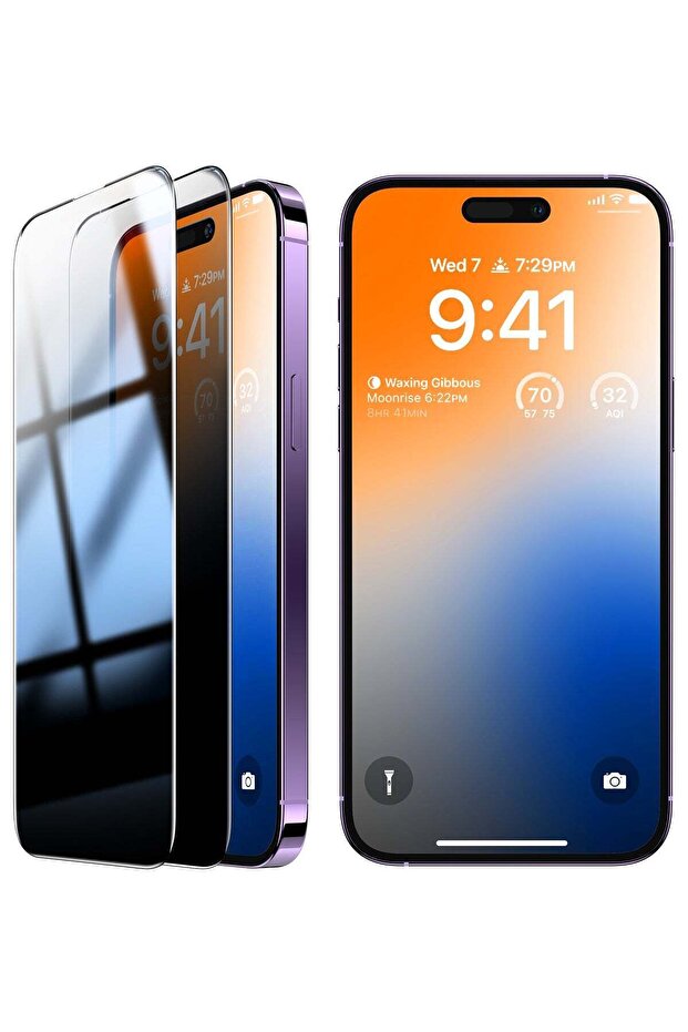 Epic Privacy Screen Protector For iPhone 15 Pro Max 9H+ Glass Top 25° Anti Spy,12FT Mil-Grade, Black