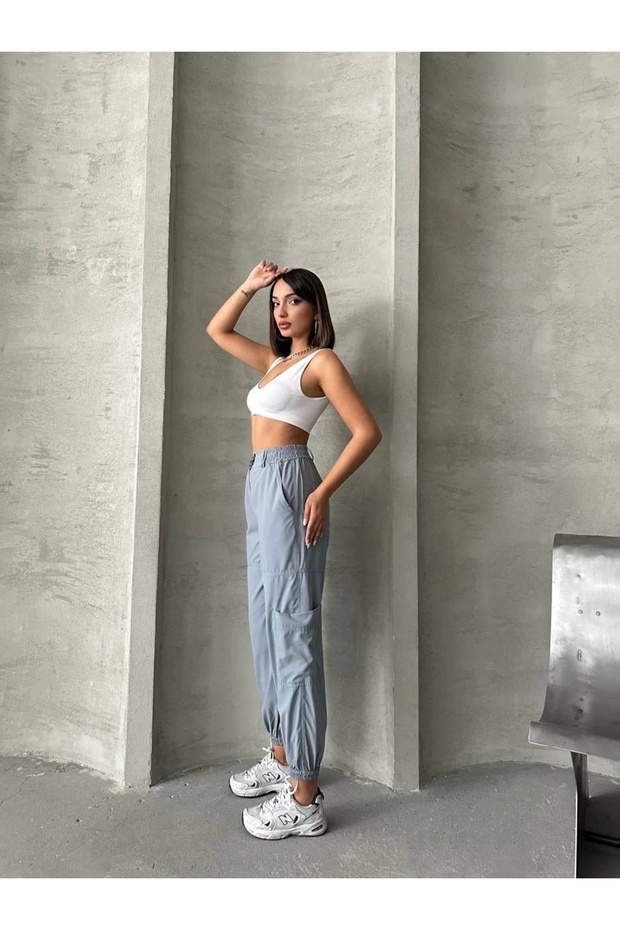 Jogger lastik paça pantolon - 6