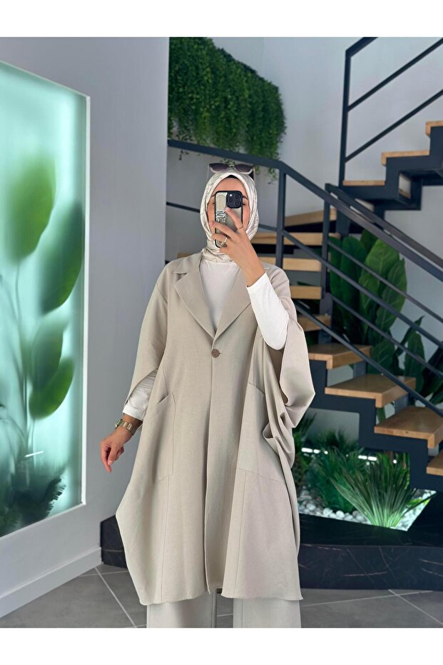 Collection Oversize Giyçık 25Y5808 Taş - 1