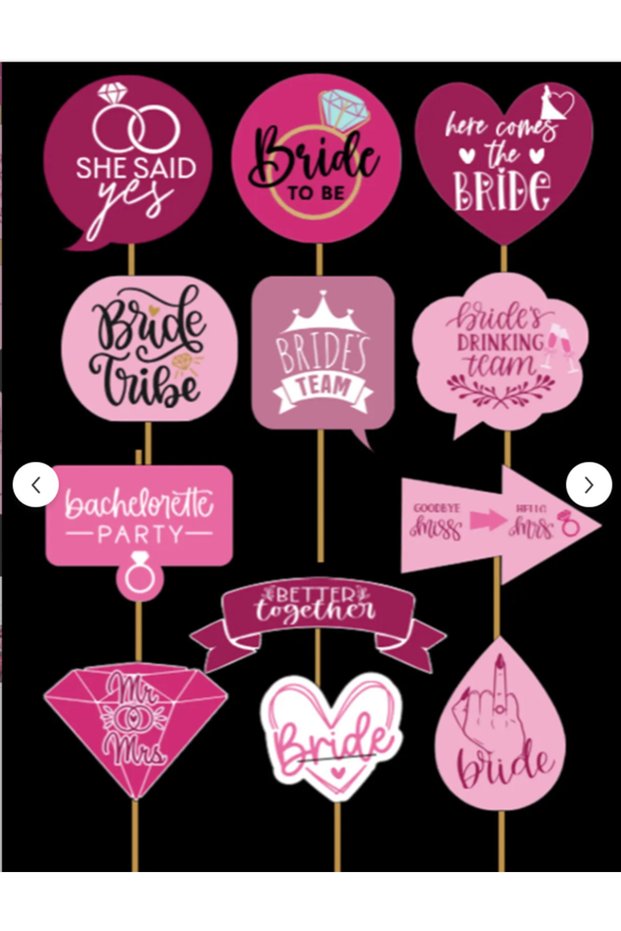 Set of 12 large size bachelorette talk balloons henna night bride to be bride's team she said yes