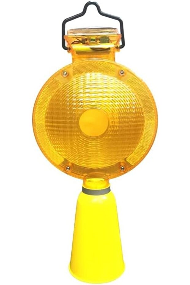 LED Barricade Warning Light, Yellow Safety Hazard Flasher, Construction Traffic Barrel Light with Ha