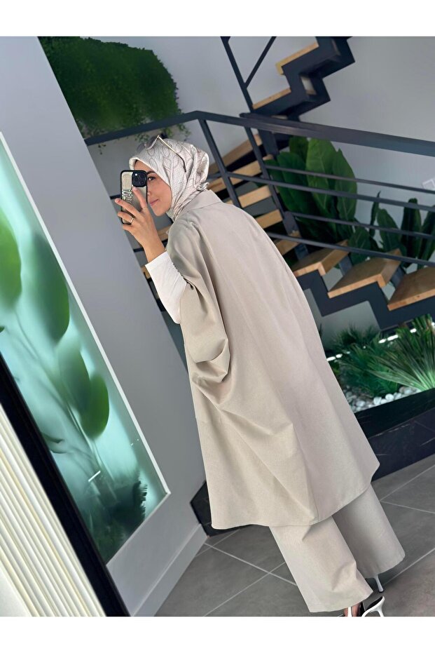 Collection Oversize Giyçık 25Y5808 Taş - 4