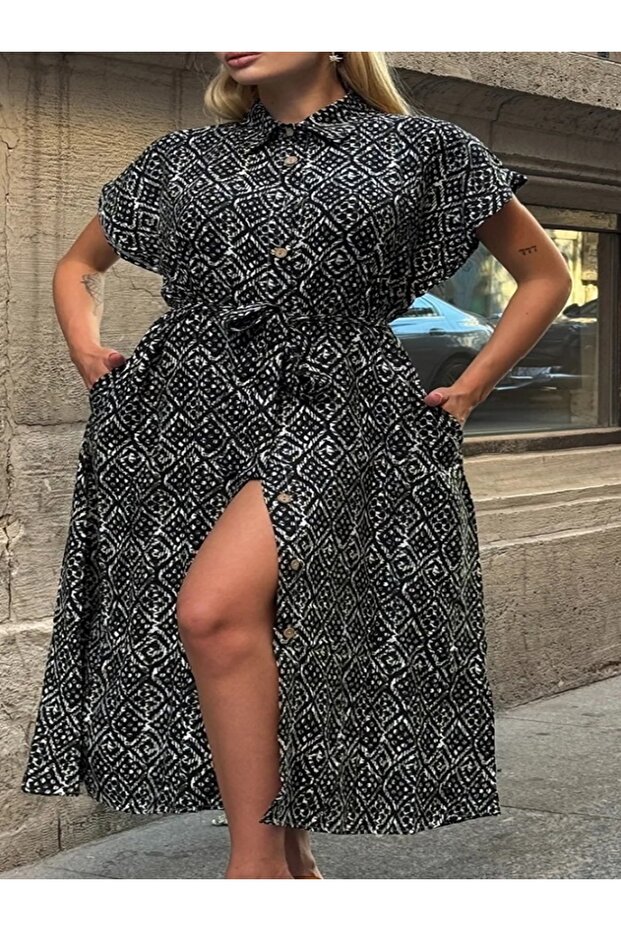 Black shirt dress