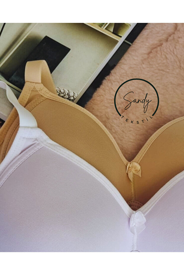 حمالات صدر قطنية ثلاثية الشكل بدون أسلاك، عبوة من قطعتين - 3