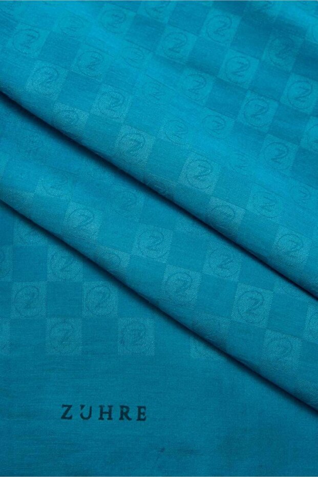 Monogram Desenli F.Mavi Seher Şal 0106 - 2