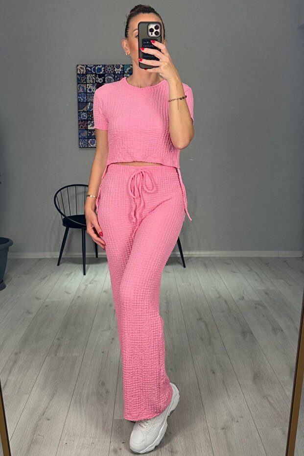 Bubble Crop Pants Set - 3