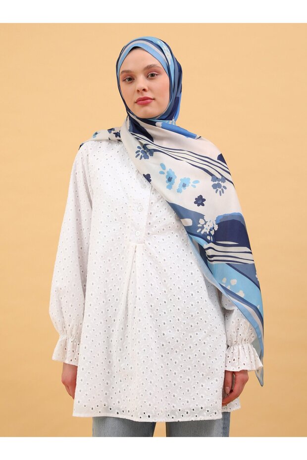 شال ناعم منقوش - متعدد الالوان - V05 - - 1