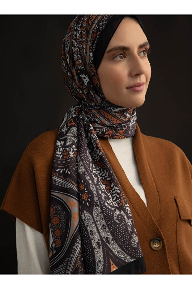 Ethnic Patterned Soft Shawl - Multicolored - V20 - - 1