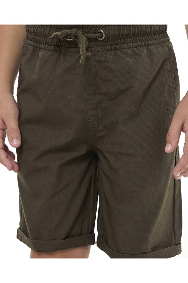 Solid Shorts with Drawstring Waist - 3