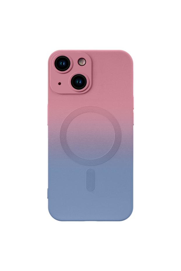 Gradient MagSafe bumper case compatible with iPhone 15 - Rose/Blue
