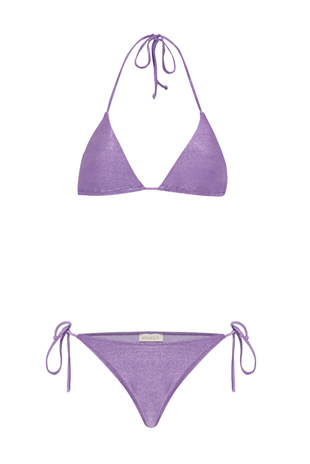 Lurex Lilac Triangle Bikini Set