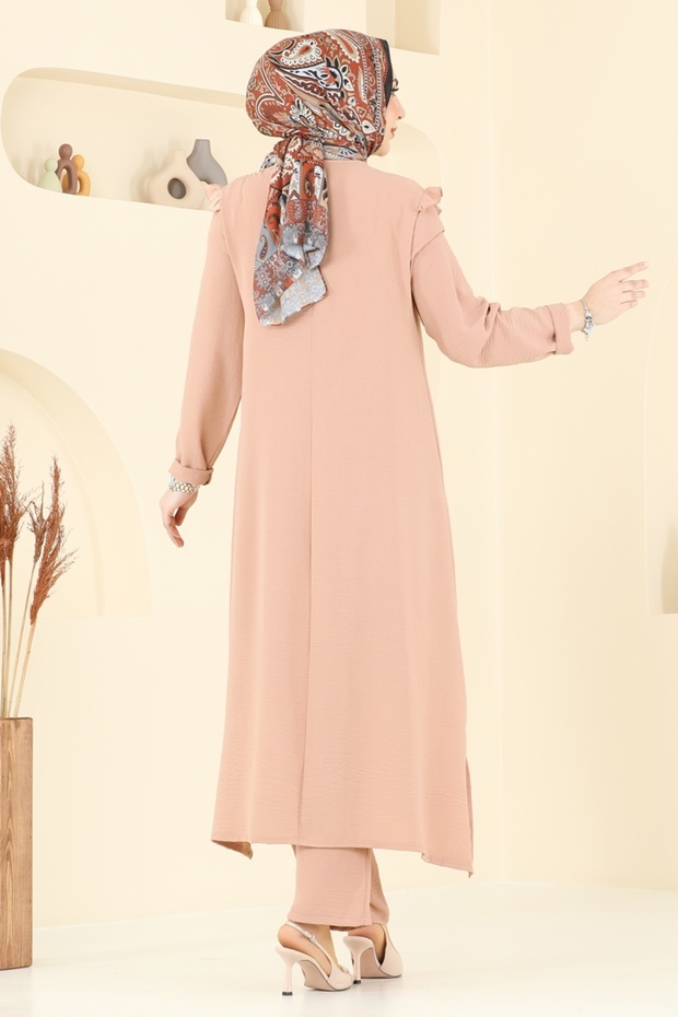 Sim Şeritli Tesettür Takım PL9139-MS Açık Vizyon - 5