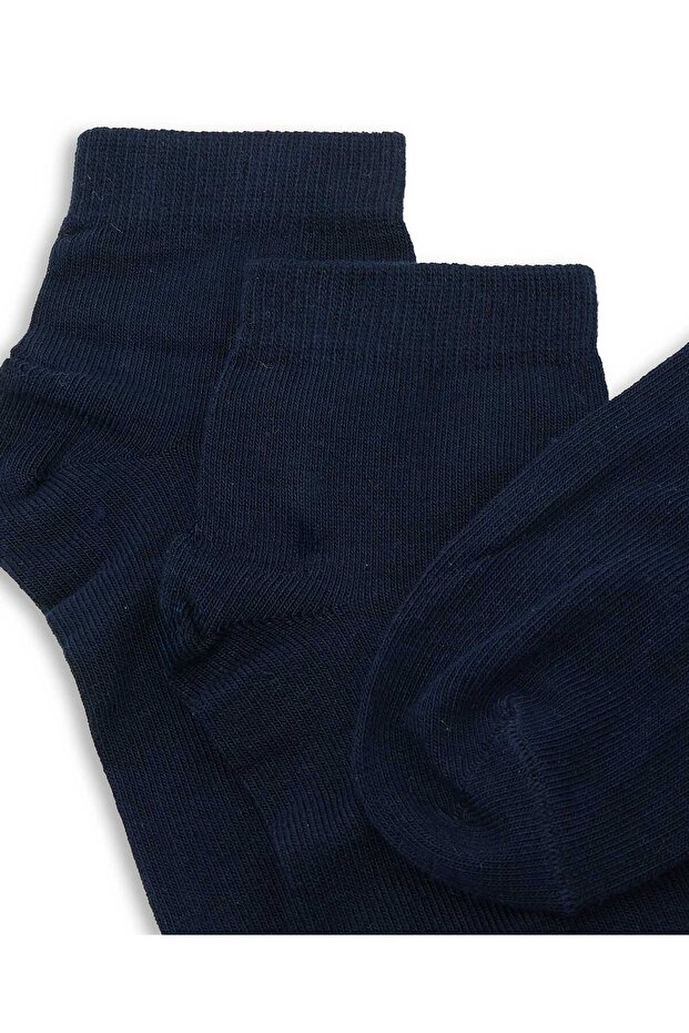 Navy Blue Boy 3 Pack Solid Ankle Socks - 3
