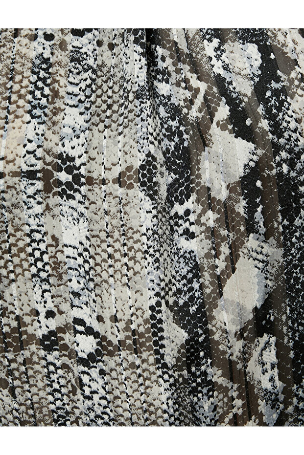 Snake Skin Patterned Chiffon Blouse - 6
