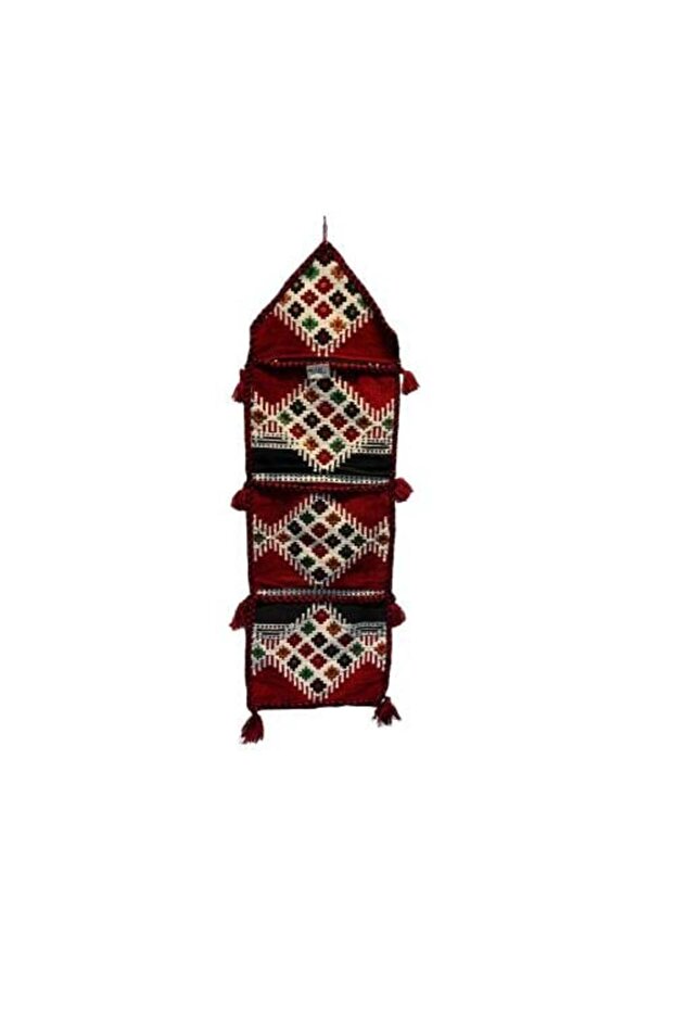 Red Wall Organizer with 3 Pockets