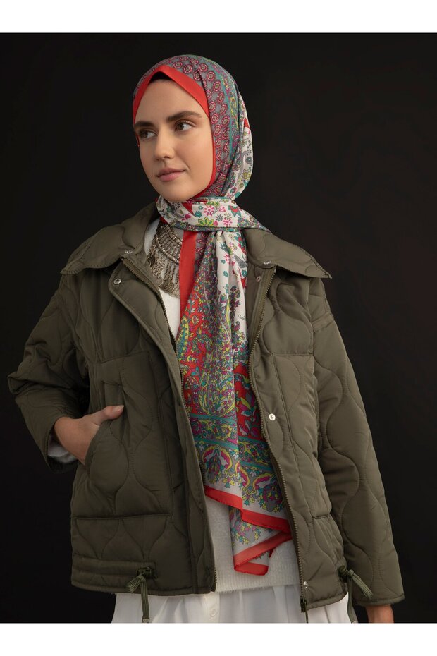 شال ناعم منقوش عرقي - متعدد الألوان - V20 - - 1