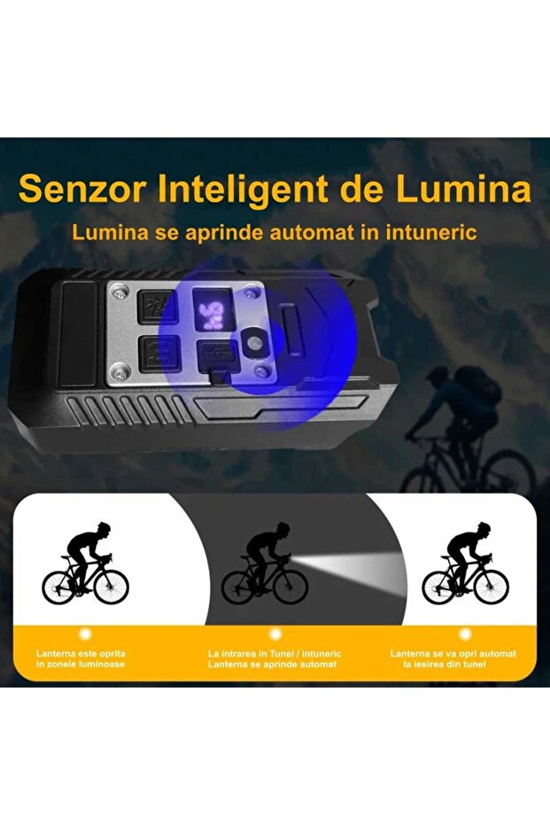 Bicycle Flashlight L-S75, 9 LEDs, Light Sensor - 6