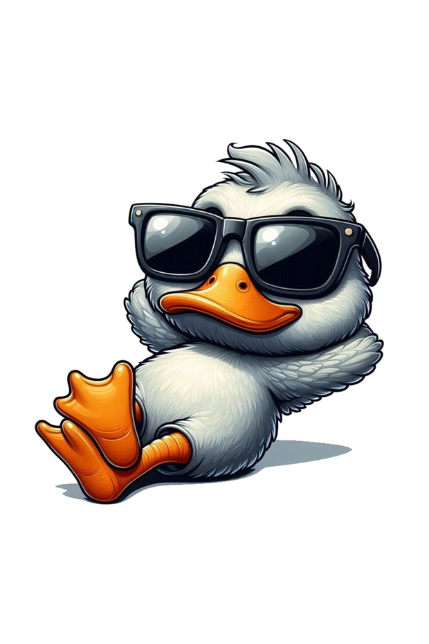 Cool Duck with Glasses Sticker Car, Motorcycle, Helmet, Laptop, Window Sticker 13X12 cm
