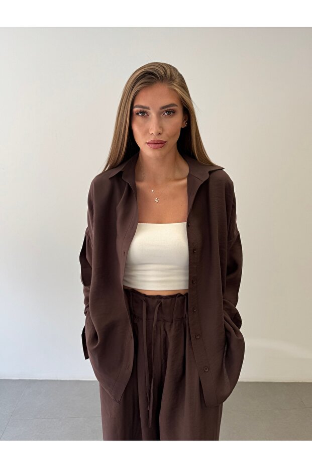 Elastic Waist Modal Shirt Pants Suit
