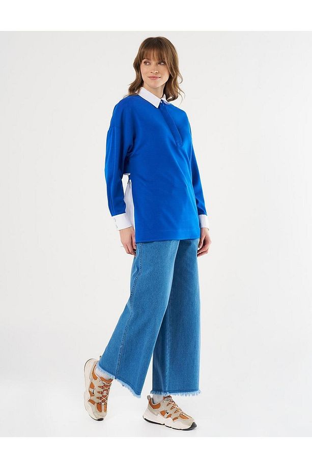 Toka Detaylı Scuba Tunik KA-B25-31004 - Saks - 5